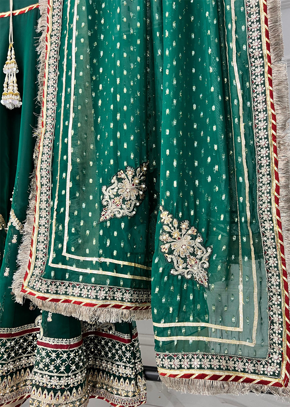 SRB1222 - Noor Bano - Green- Sehrish.B Designer - Memsaab Online