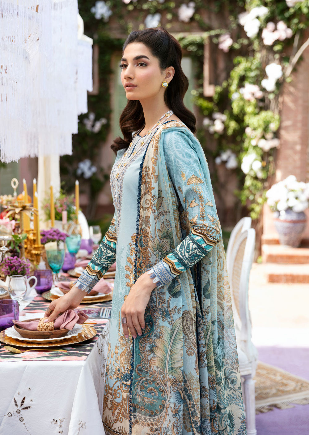 GLL-24V-02-R - AMAYRAH - Readymade - The Summer Glow Lawn Collection 2024 - Memsaab Online