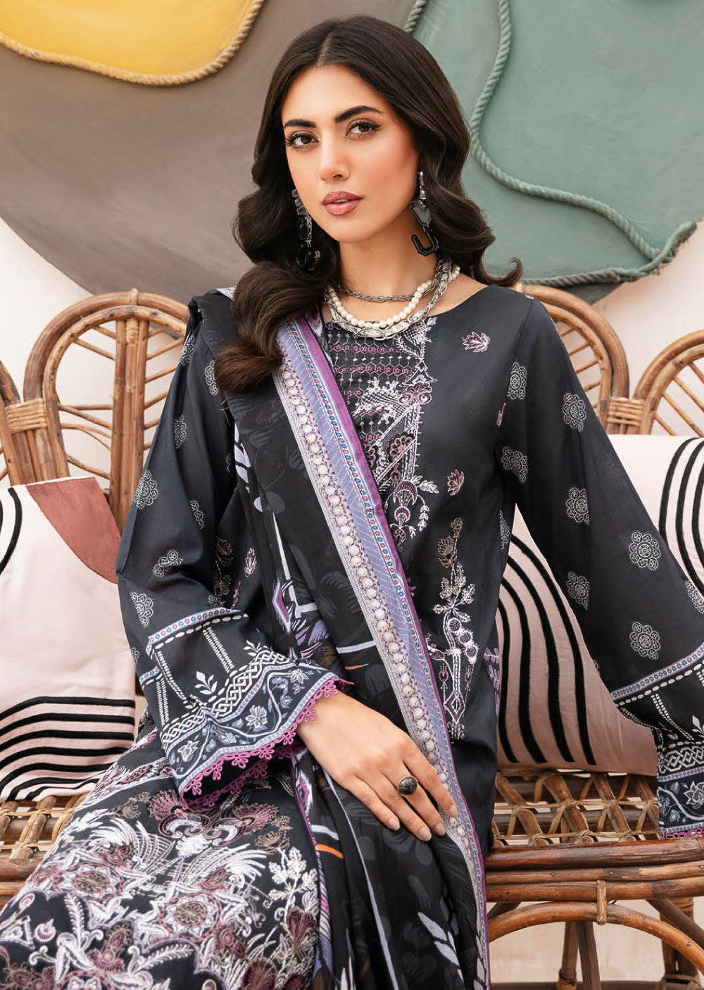 Z-1102-R - Readymade - Ramsha Mashaal Luxury Lawn Vol 11 - Memsaab Online