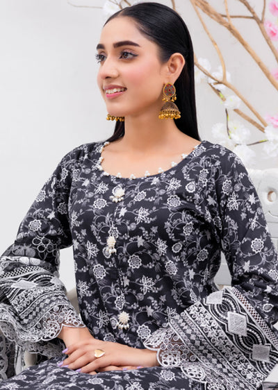 RGZ4009 Readymade Black/White Pearl Lawn Suit - Memsaab Online