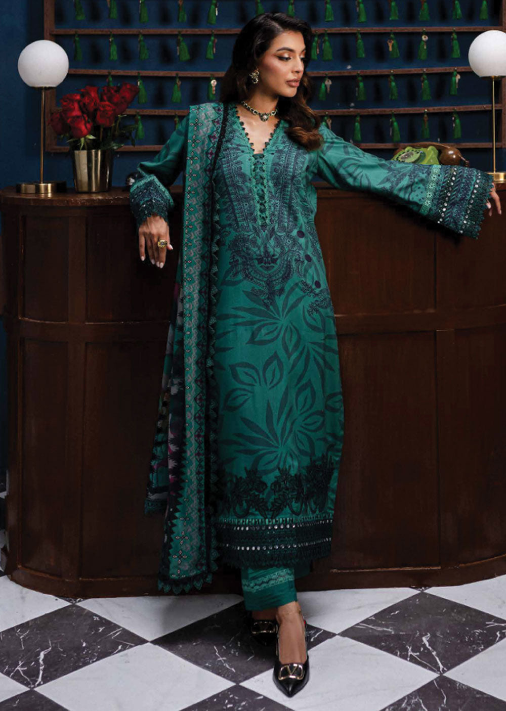 NSG-159 - Unstitched - Nureh Gardenia Collection 2024 - Memsaab Online