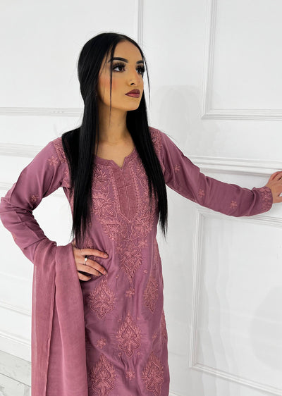 HK295 - Pink - Mummy n Me Linen Outfit - Memsaab Online