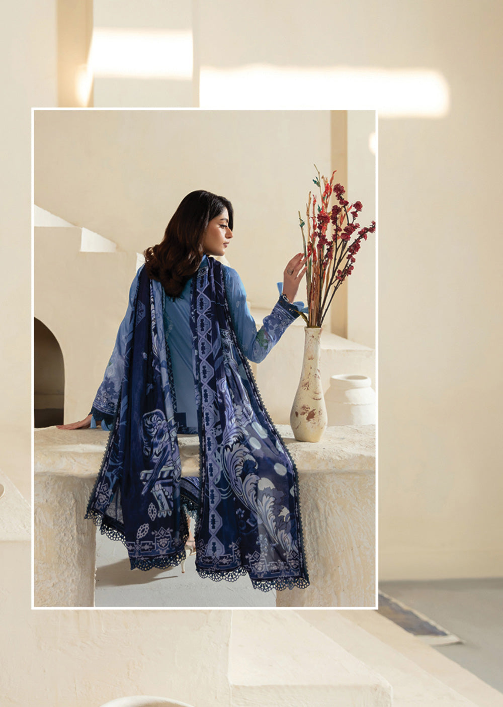 RMSHO-02 - Unstitched - Ramsha Mashaal Luxury Lawn Vol 13 - Memsaab Online