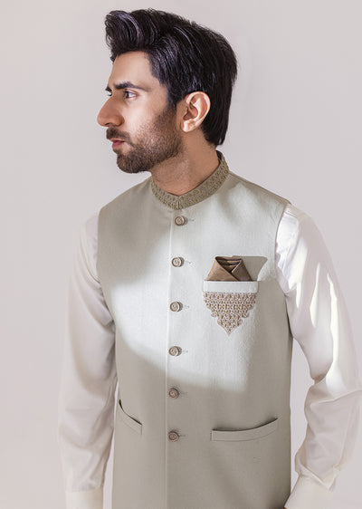 W-2102 - Light Green - Mens Maysori Waist Coat 2024 - Memsaab Online