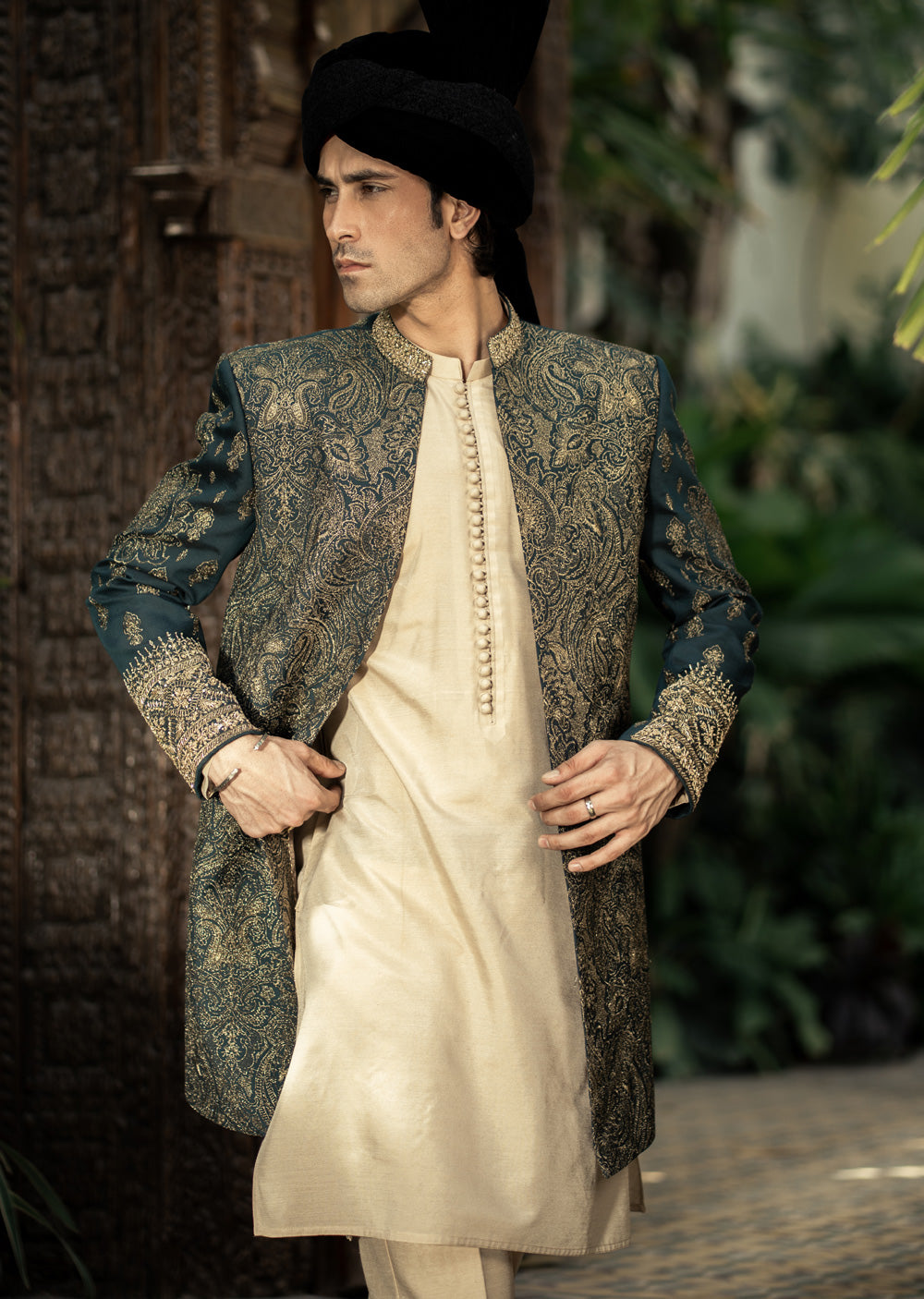 GS-5156 Readymade Front Open Sherwani with Inner Suit 2025 - Memsaab Online