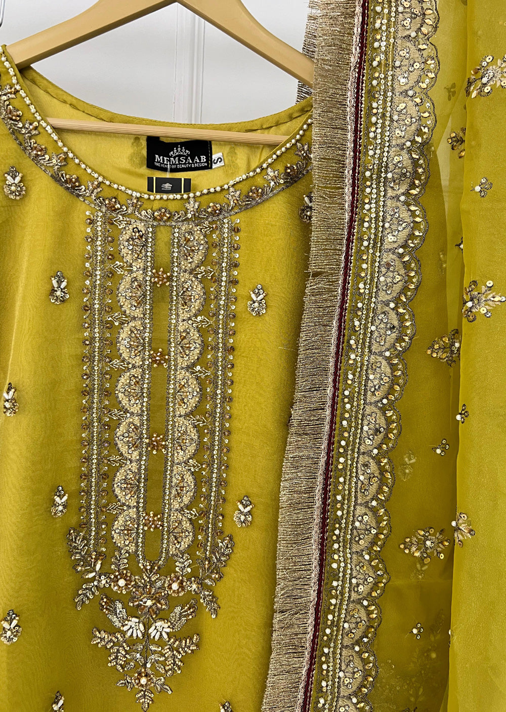 SRB1302 - Natasha - Mehndi Green - Sehrish.B Designer - Memsaab Online