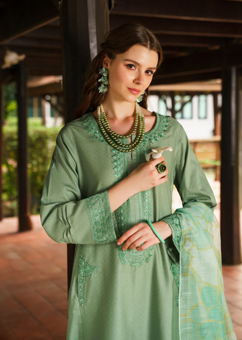 OASIS- Readymade 3 Piece Cotton Suit - Memsaab Online