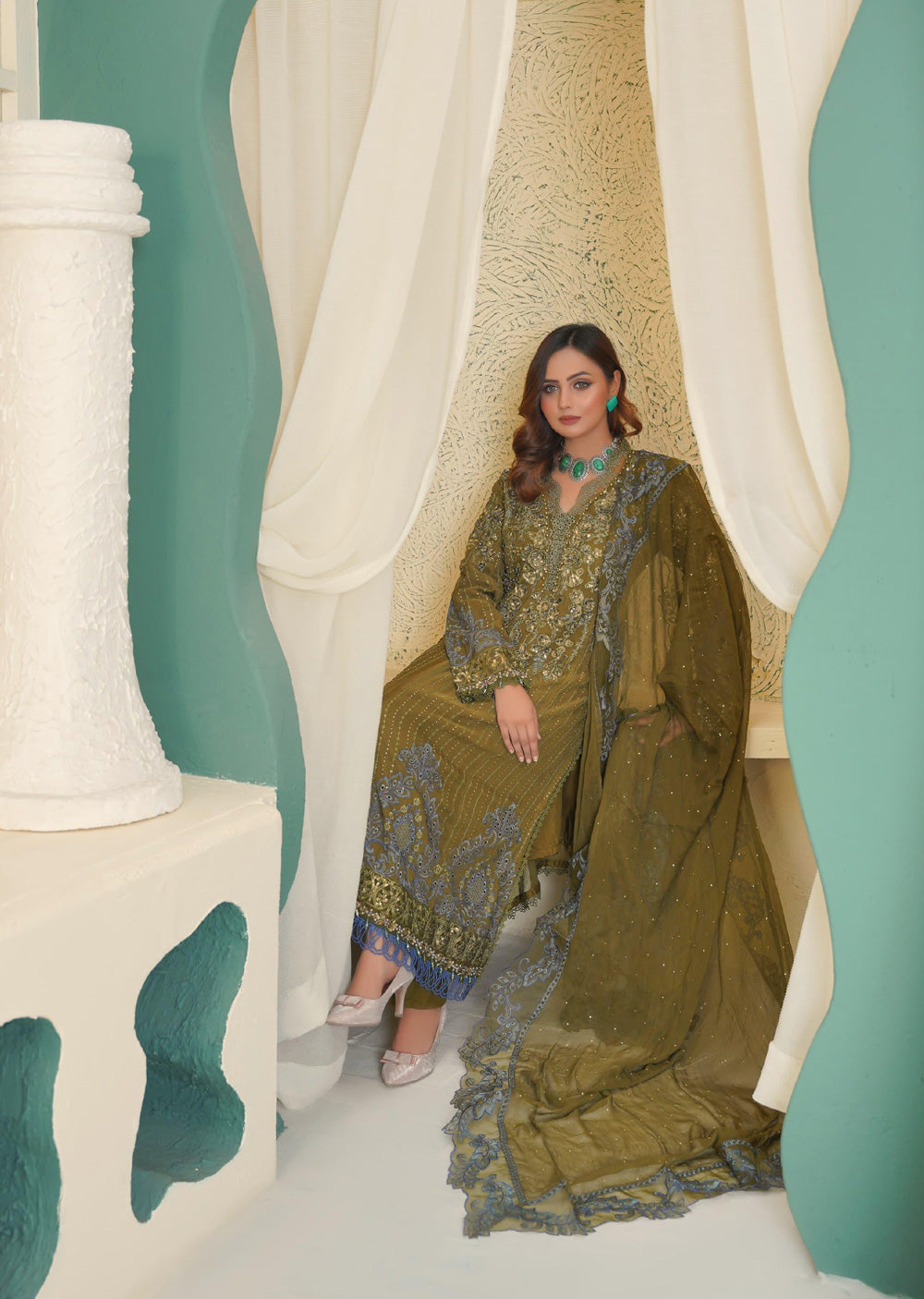 SAJN-02 Readymade - Sajni Organza Net Collection 2025 - Memsaab Online