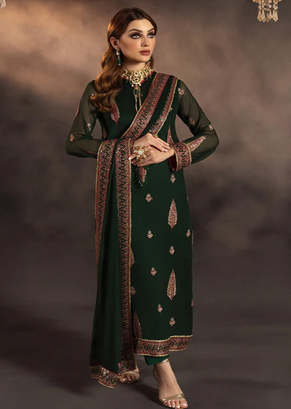 LGC8113-Azra - Meeral Luxe - Readymade Organza Suit - Memsaab Online
