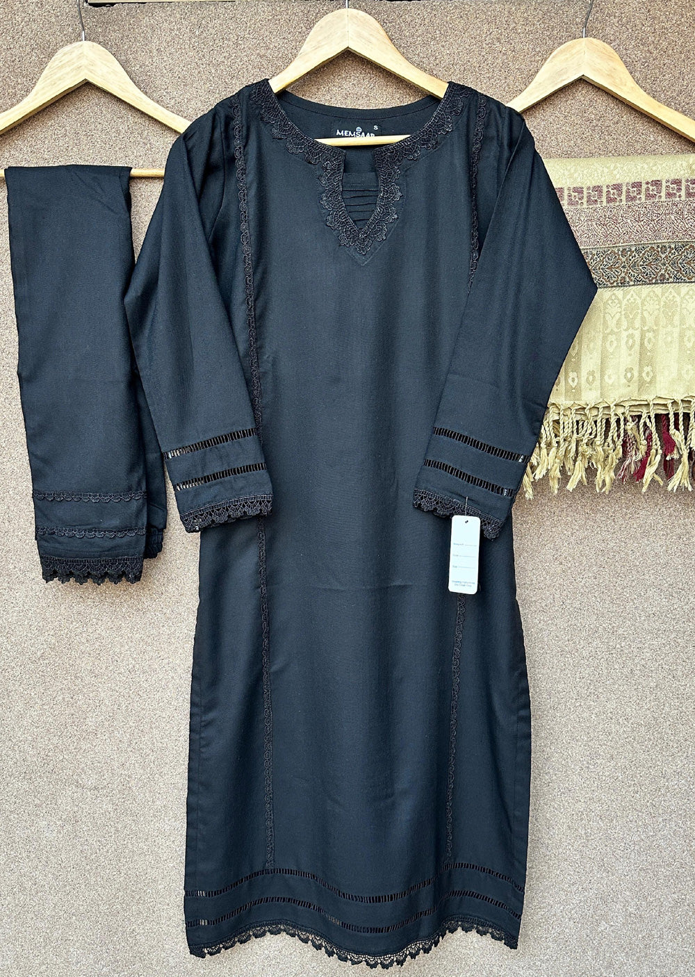 HK301 - Black - Readymade Dhanak Outfit 2025 - Memsaab Online