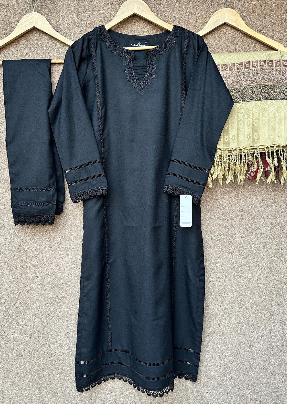 HK301 - Black - Readymade Dhanak Outfit 2025 - Memsaab Online