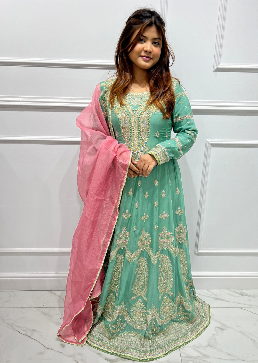 SJN3042 Hannah - Readymade Chiffon Suit - Memsaab Online