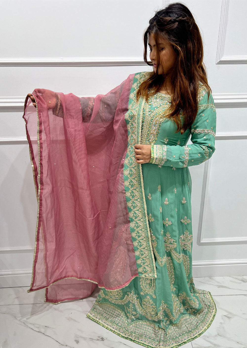 SJN3042 Hannah - Readymade Chiffon Suit - Memsaab Online