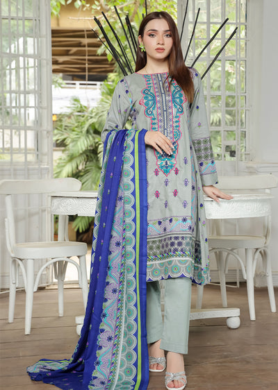 AMT5131- Grey Readymade Khaddar Shawl Suit - Memsaab Online