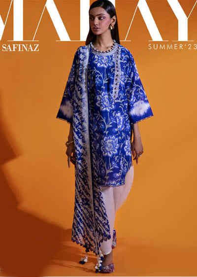 MZN-30-B - Unstitched - Mahay Summer Collection by Sana Safinaz 2023 - Memsaab Online