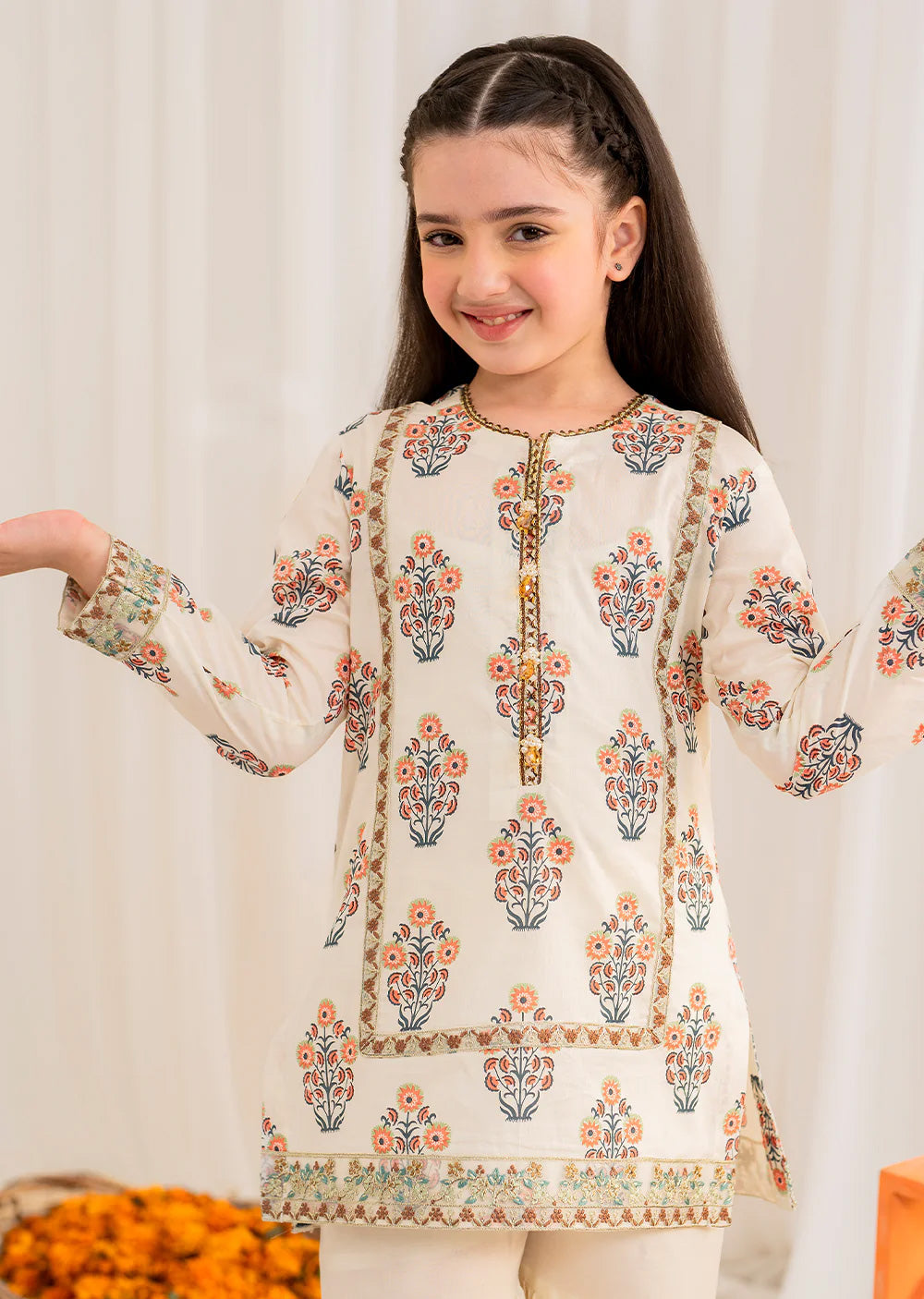 Hooriya - Readymade Kids Suit by Garnet 2024 - Memsaab Online