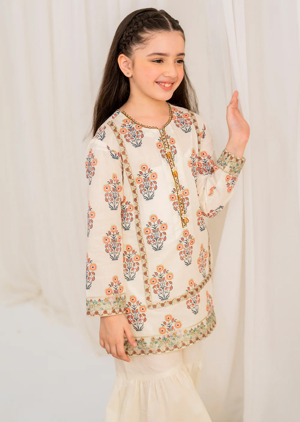 Hooriya - Readymade Kids Suit by Garnet 2024 - Memsaab Online