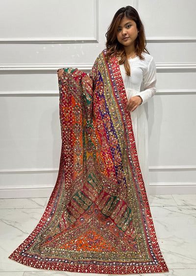 SRB3101 Silk Wedding Duppatta by Sehrish B - Memsaab Online