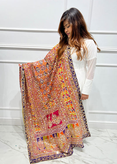 SRB3104 Silk Wedding Duppatta by Sehrish B - Memsaab Online