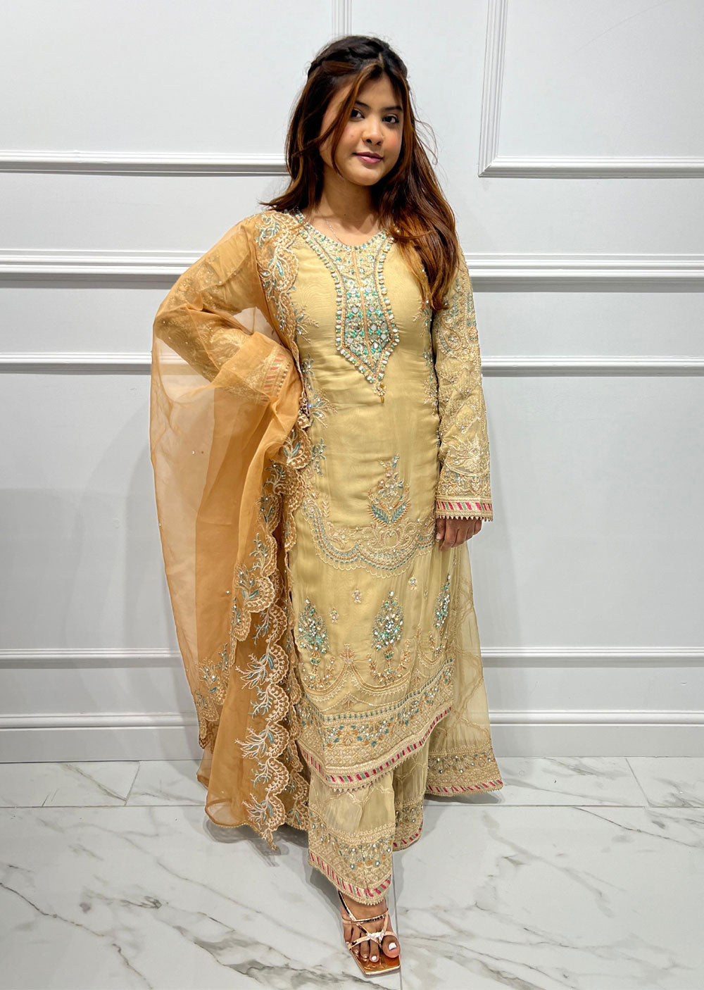 SJN3159 Raeesa - Readymade Chiffon Suit - Memsaab Online