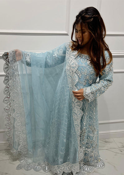 SJN3161 Bluebell - Readymade Chiffon Suit - Memsaab Online