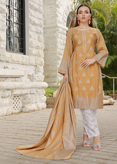 AMT4806 - Brown Readymade Lawn Suit - Memsaab Online