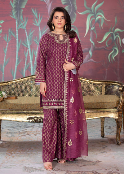 HSS-193 - Readymade - Motif Royalty Embroidered suit by Heeras - Memsaab Online