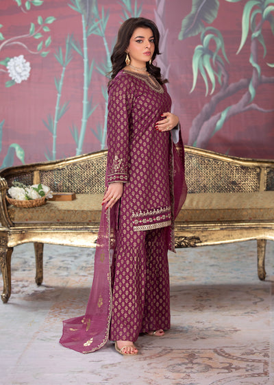 HSS-193 - Readymade - Motif Royalty Embroidered suit by Heeras - Memsaab Online