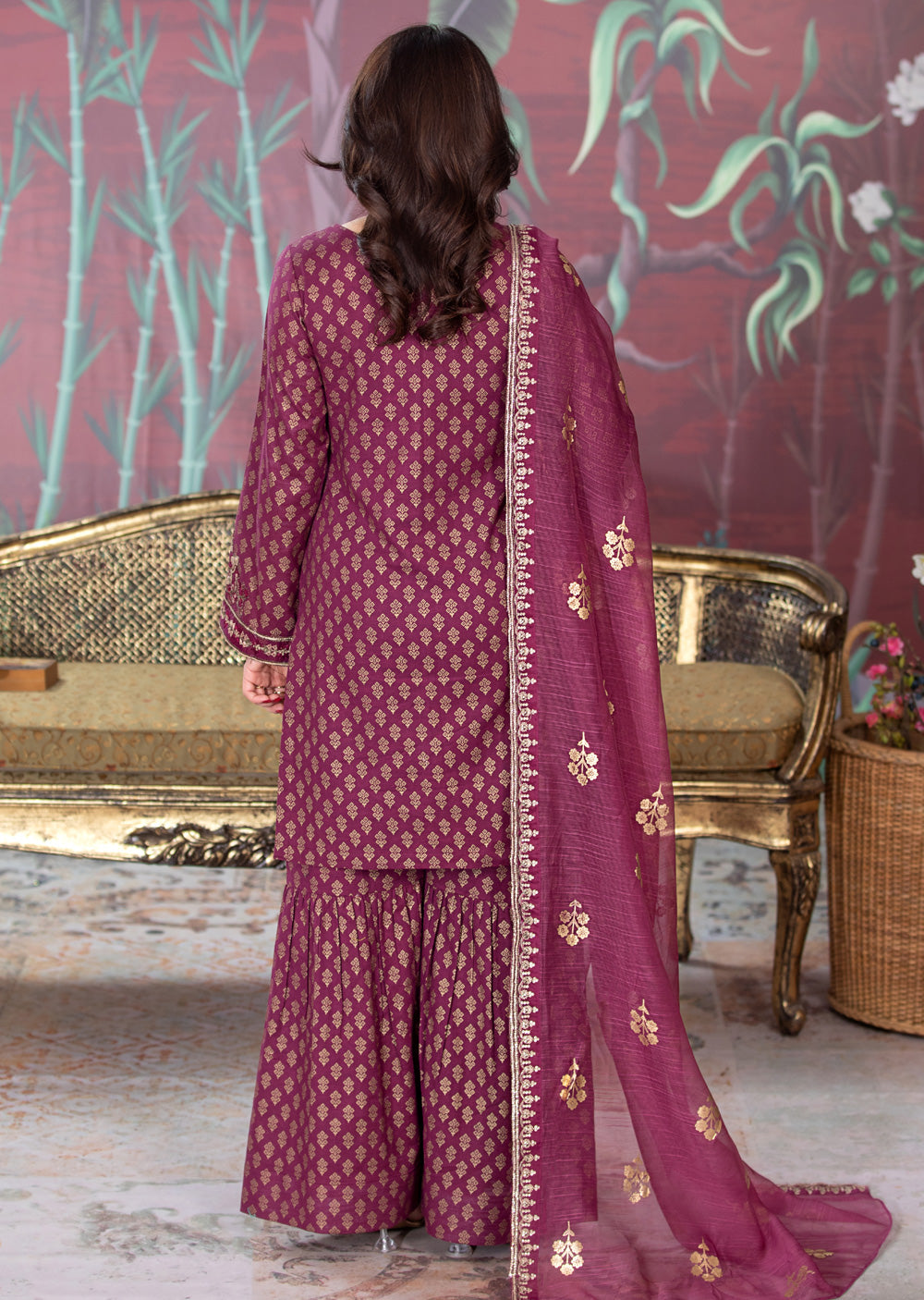 HSS-193 - Readymade - Motif Royalty Embroidered suit by Heeras - Memsaab Online