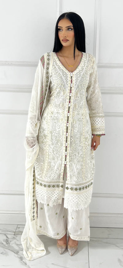 PS1788 Readymade Mint Chiffon Suit - Memsaab Online