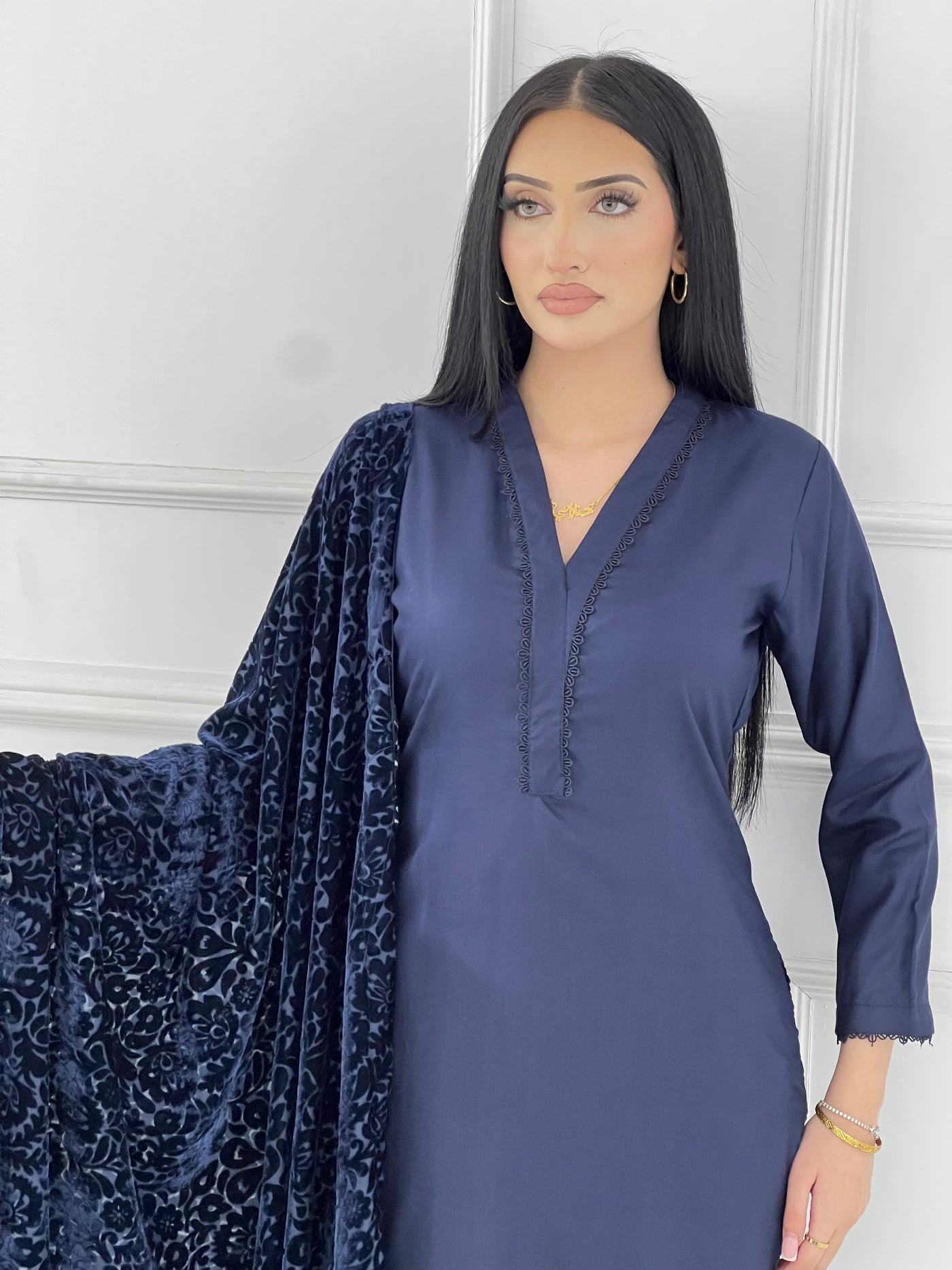 ASMB-01 - Navy - Readymade Mughal Palachi Suit 2025 - Memsaab Online
