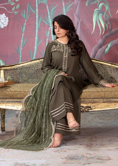 HSS-192 - Readymade - Motif Royalty Embroidered suit by Heeras - Memsaab Online