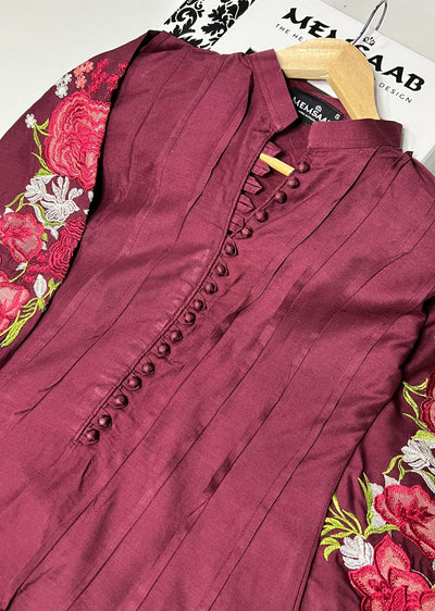 HK232 Paladin - Maroon Linen Readymade Suit - Memsaab Online