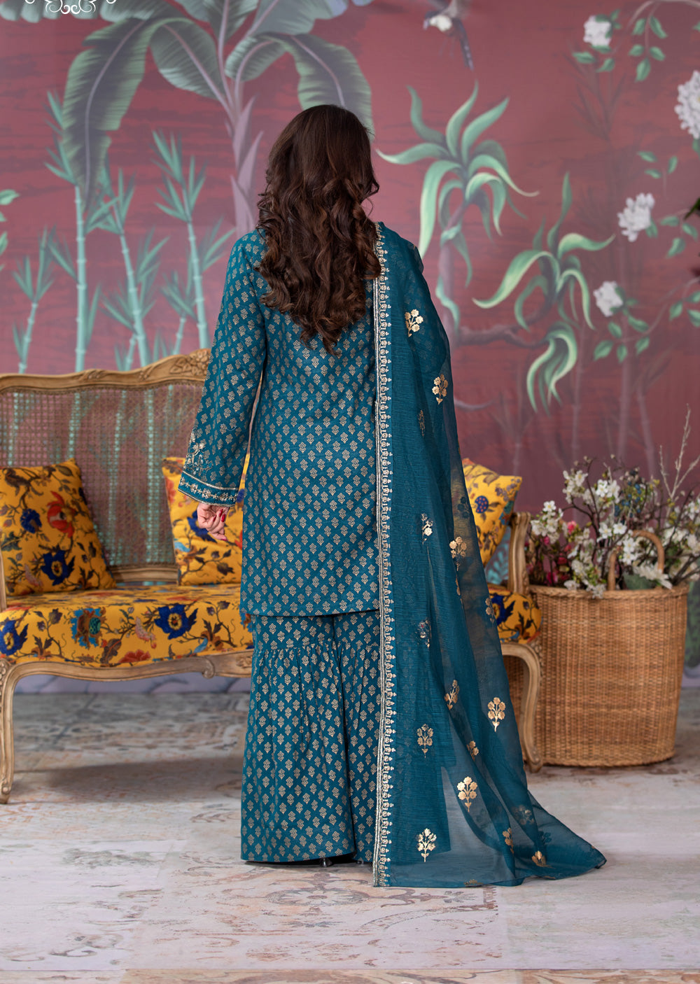 HSS-194 - Readymade - Motif Royalty Embroidered suit by Heeras - Memsaab Online