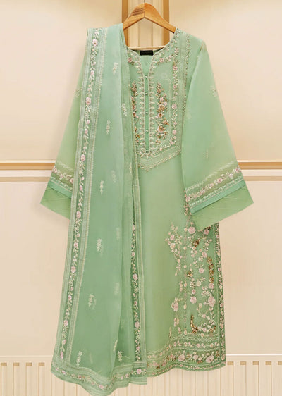 S109234 - Readymade -Pure Organza Embroidered Suit by Agha Noor 2024 - Memsaab Online