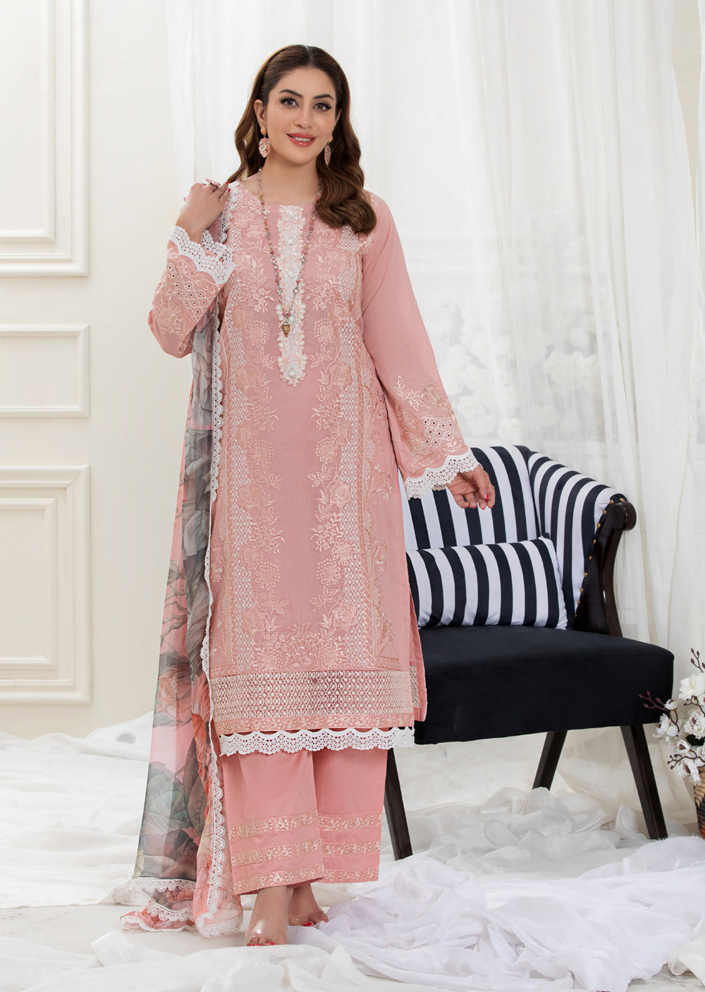 HSS-191 - Readymade - Motif Royalty Embroidered suit by Heeras - Memsaab Online