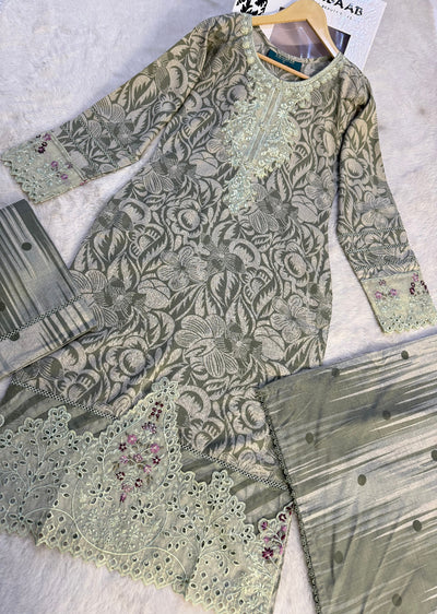 MDNA-27 - Readymade Embroidered Dhanak Outfit - Memsaab Online