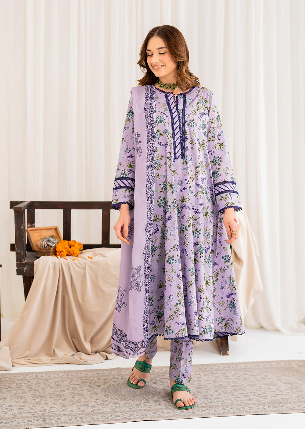 GAUHAR- Readymade 3 Piece Cotton Suit – Memsaab