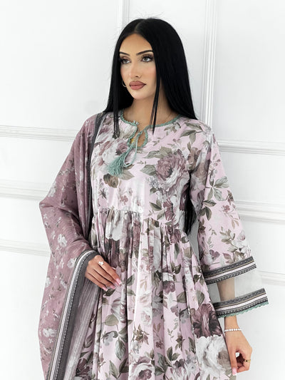 BUT-129- Readymade linen Printed suit 2025 - Memsaab Online
