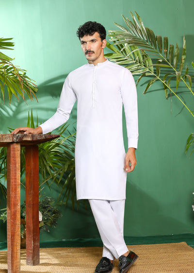 ZN2933 White Readymade Father & Son Trouser Suit - Memsaab Online