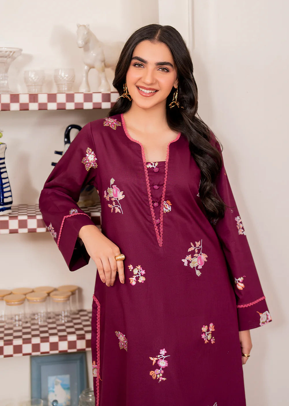 MAYAH- Readymade 3 Piece Cotton Suit - Memsaab Online