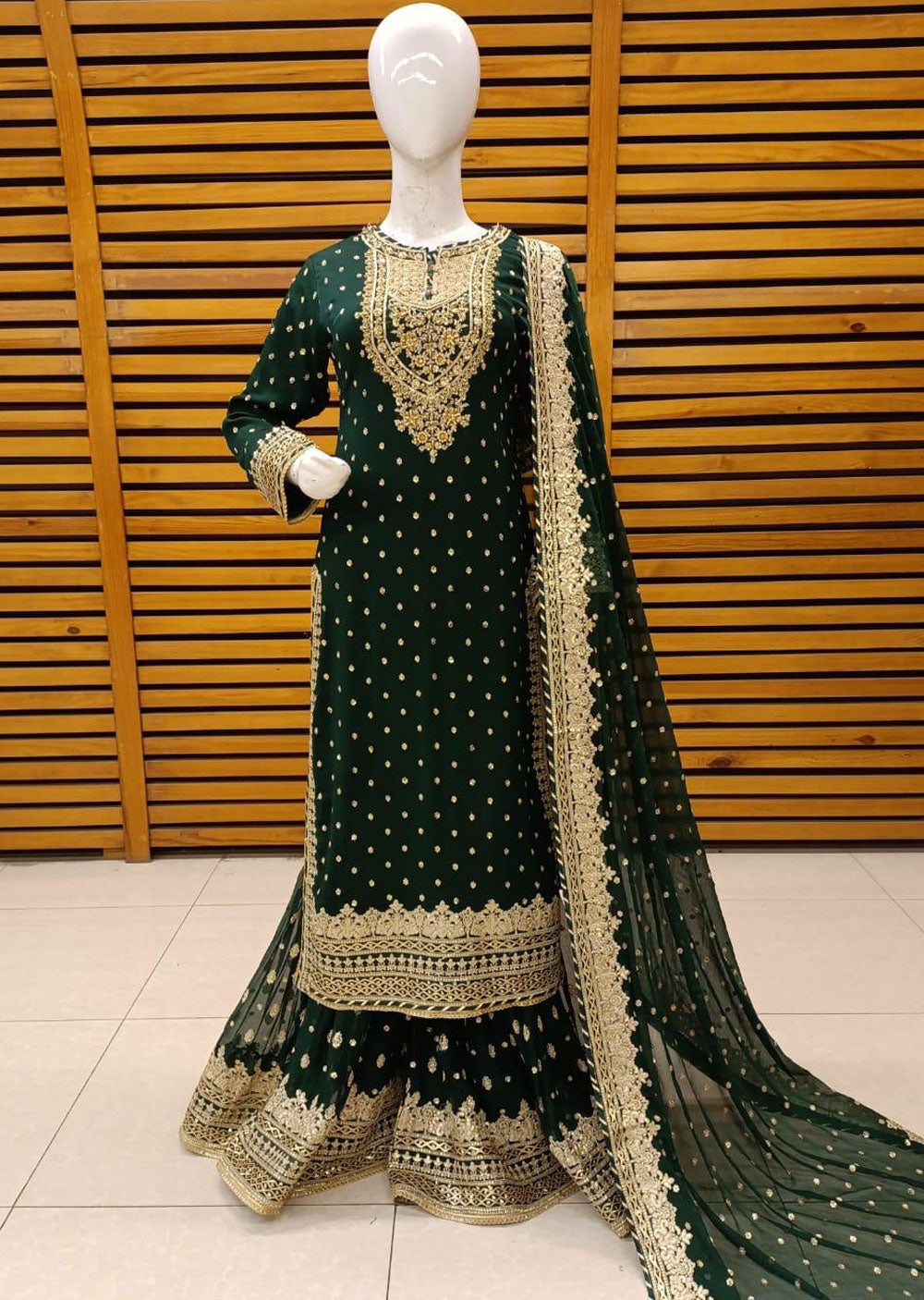 AL-3837 Readymade Green Ally's Dress - Memsaab Online