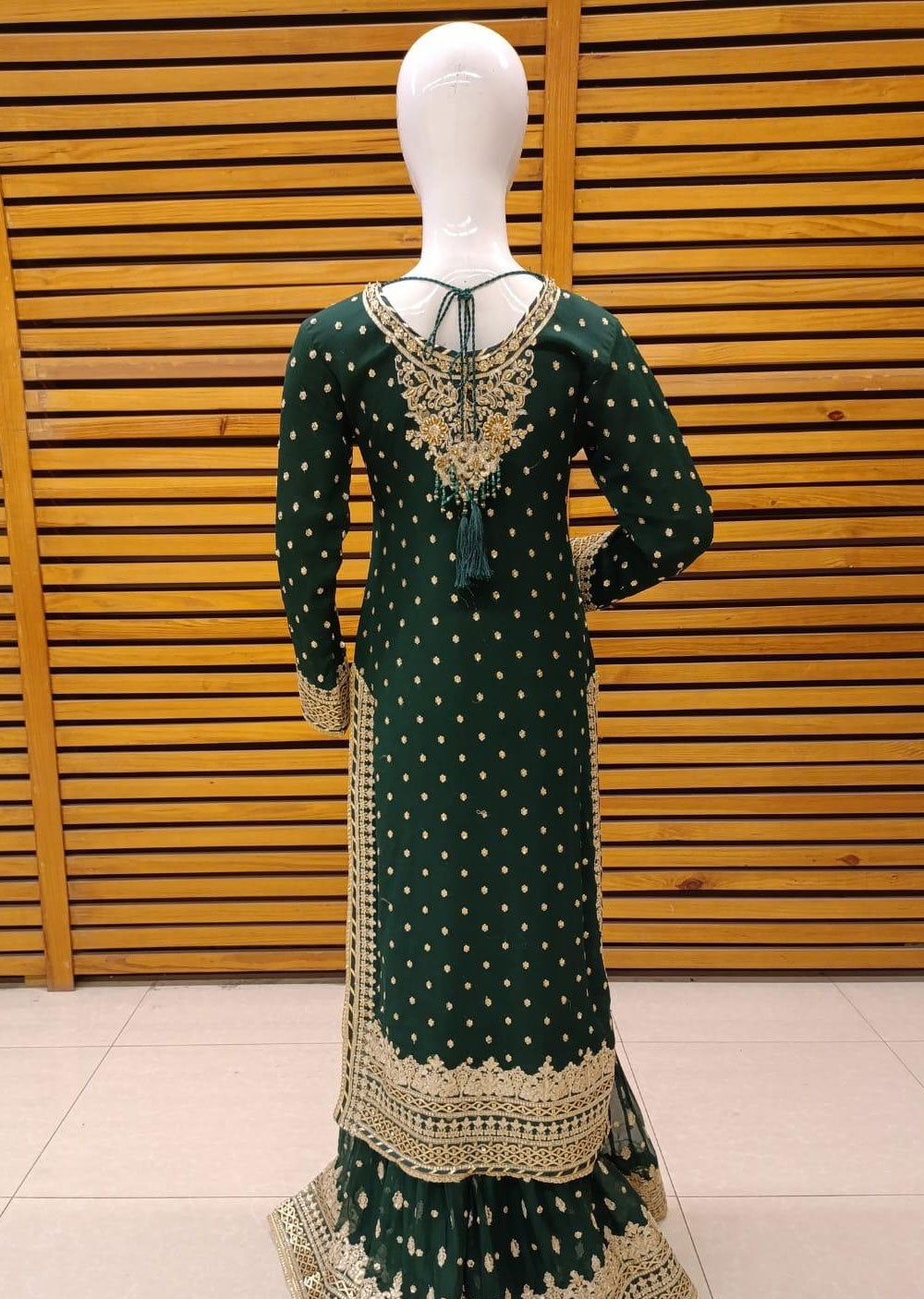 AL-3837 Readymade Green Ally's Dress - Memsaab Online