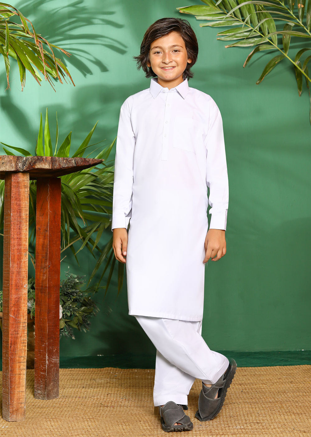 ZN2996 White Readymade Father & Son Salwar Kameez - Memsaab Online