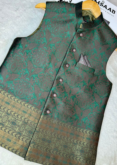 HM38 Mens Premium Jammawar Waistcoat - Memsaab Online