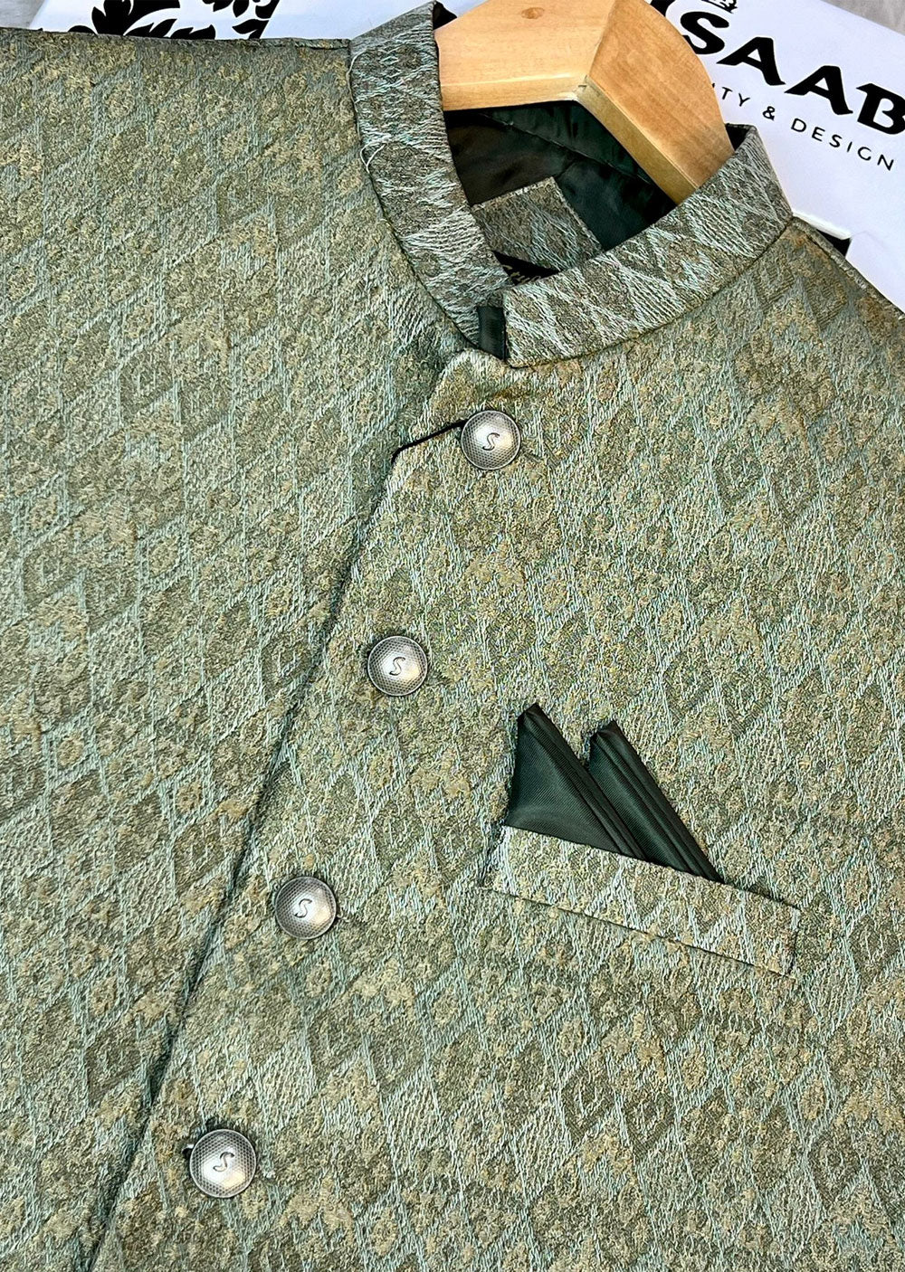 HM-39 Mens Premium Jammawar Waistcoat - Memsaab Online