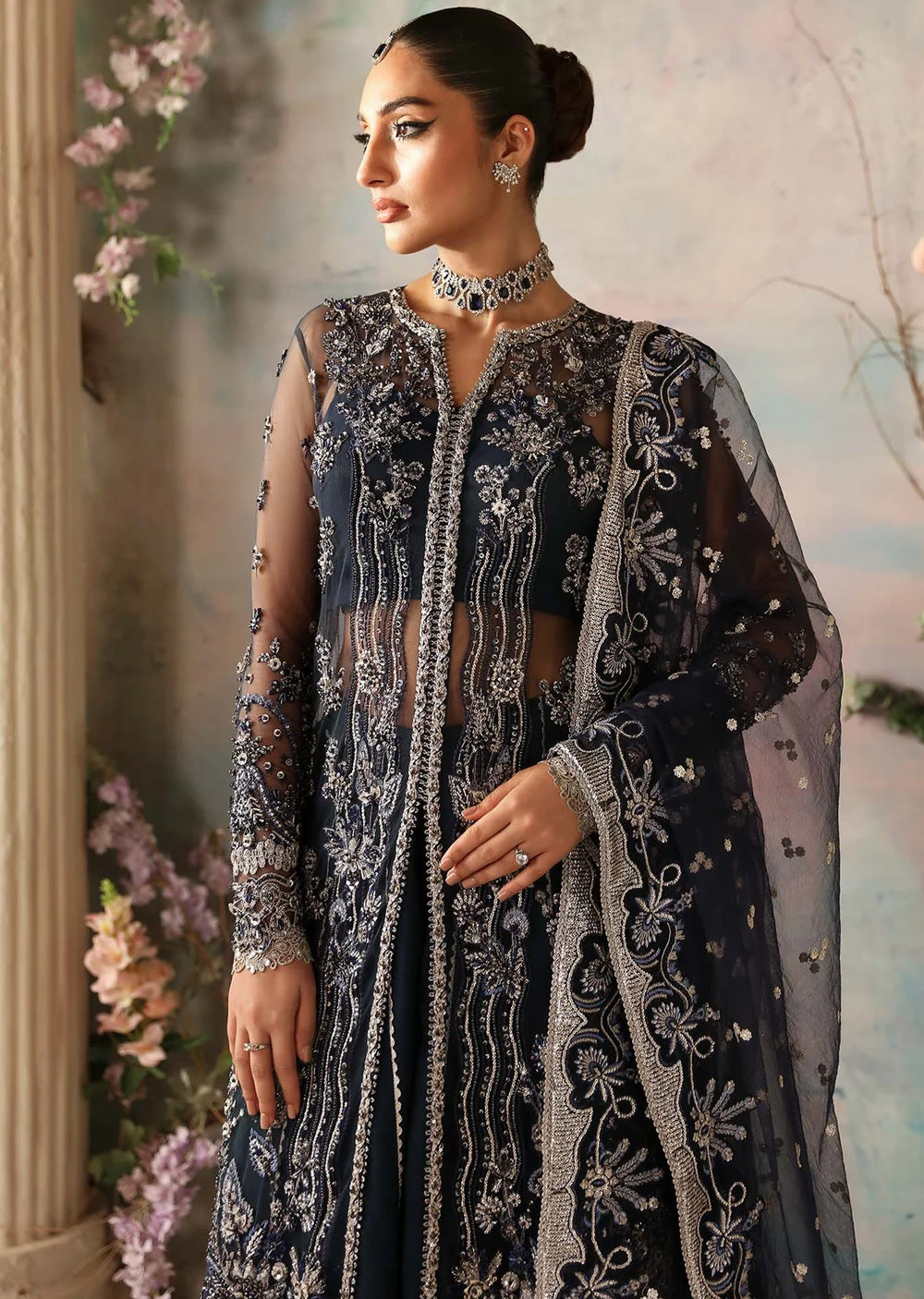 AKB-1539 - Azur - Unstitched - Aleia Luxury Formals by Akbar Aslam 2024 - Memsaab Online