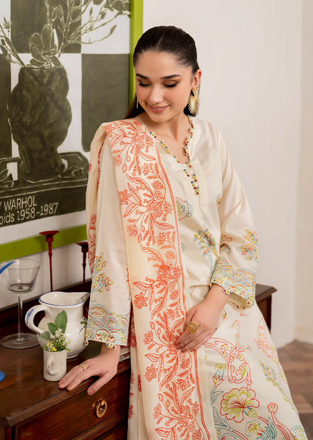 Spanish Dreams- Readymade 3 Piece Cotton Suit - Memsaab Online