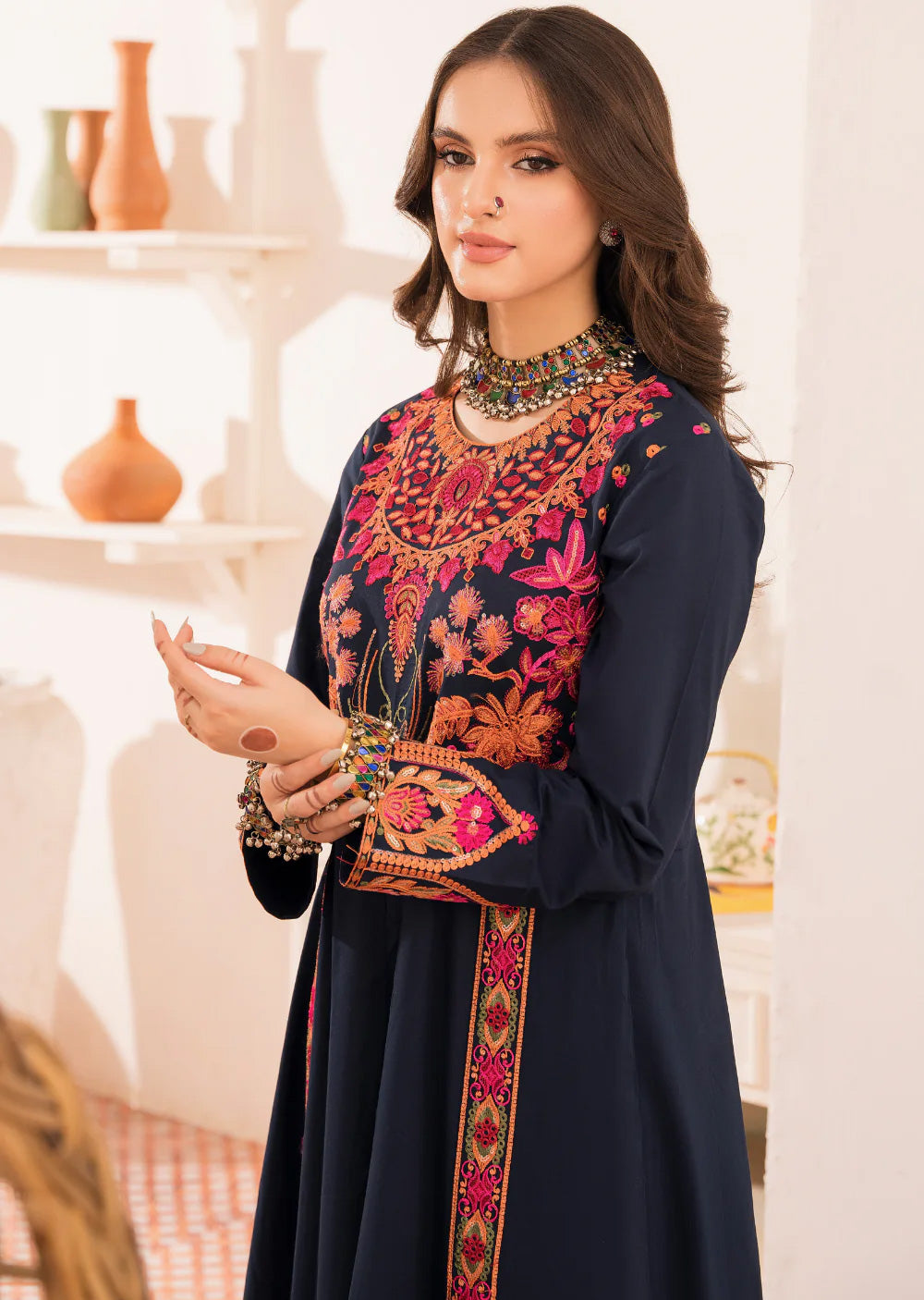 Shireen - Readymade 3 Piece Garnet Suit - Memsaab Online