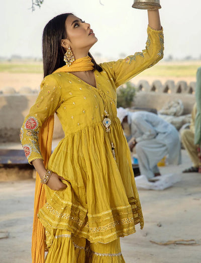 F-172 - Ready made Paper Cotton Khuda Baksh Outfit - Memsaab Online